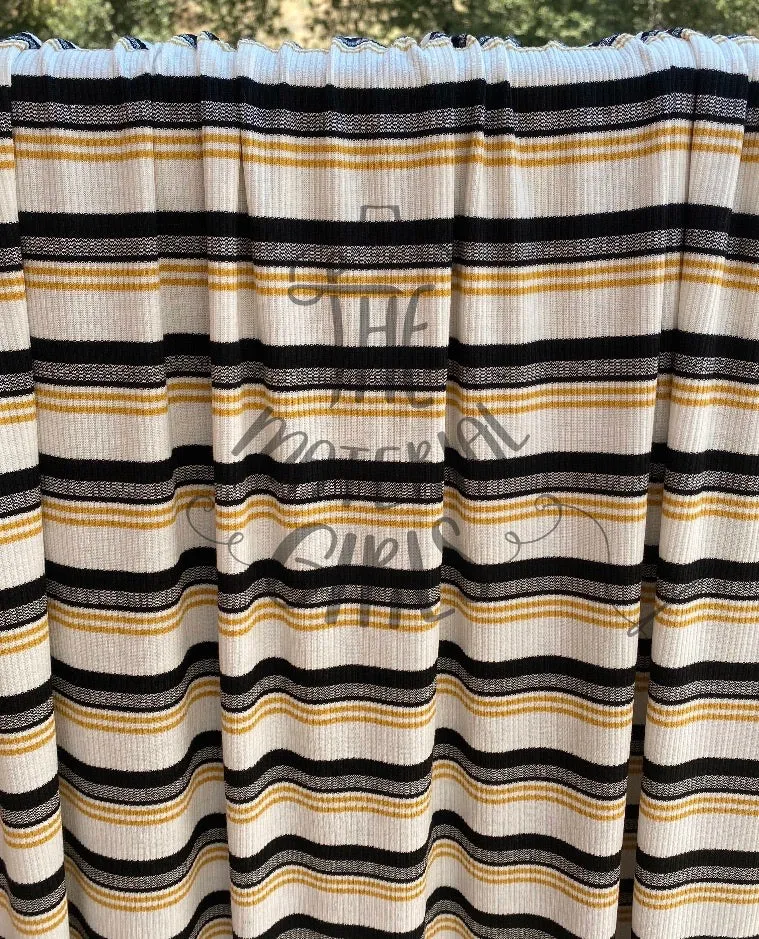 GoldenRod Stripe Ribbed Knit Jersey