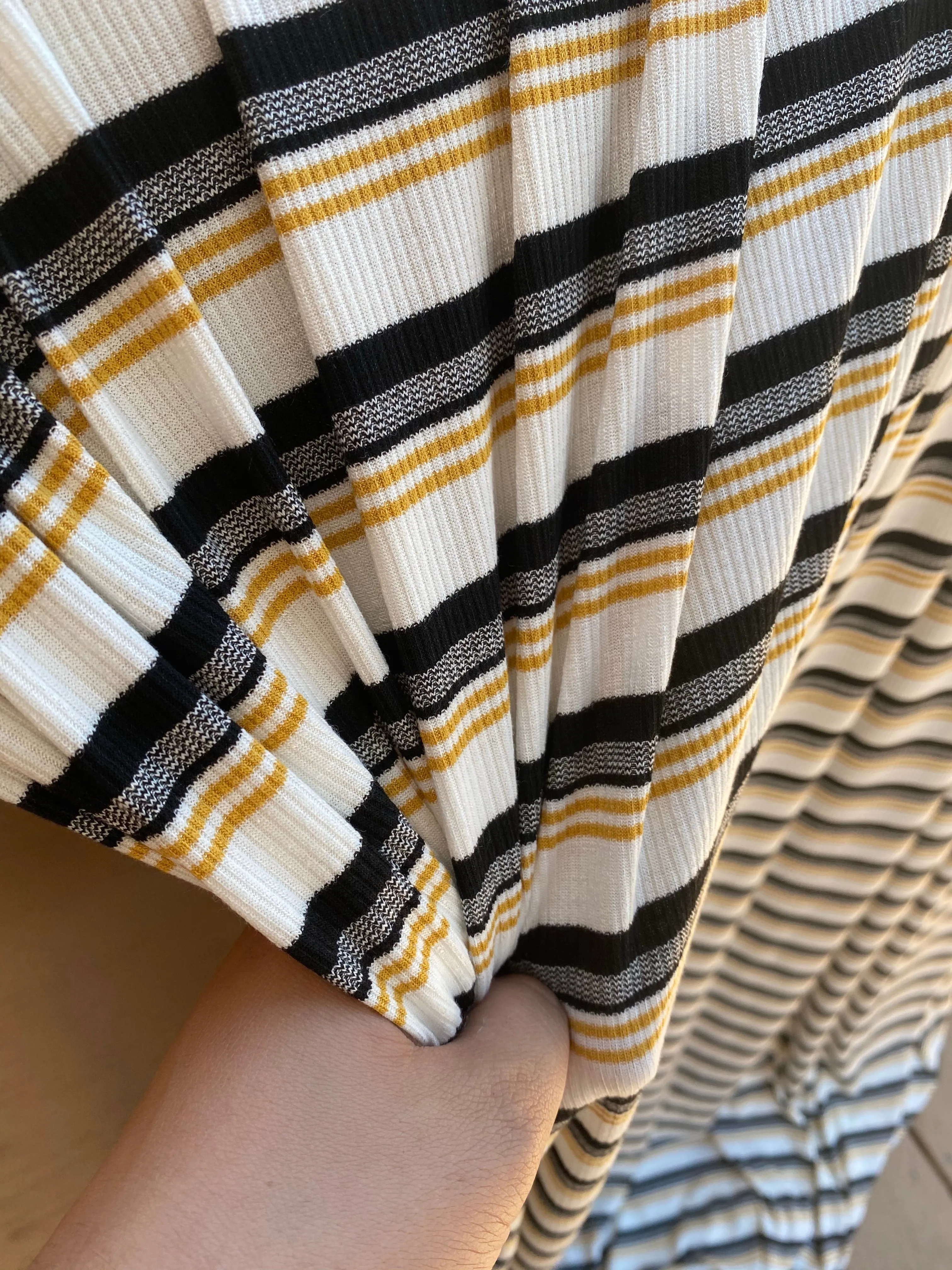 GoldenRod Stripe Ribbed Knit Jersey