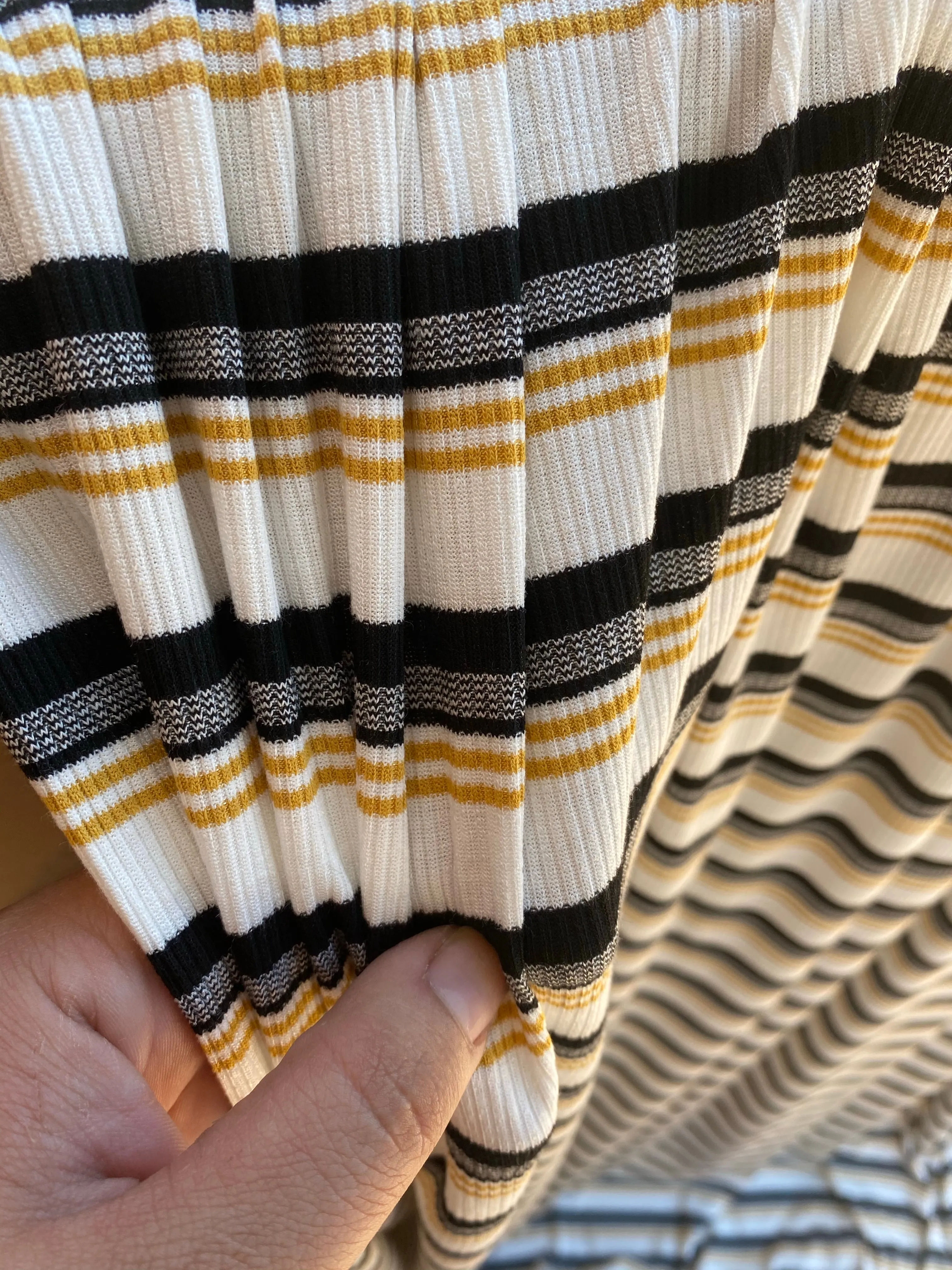GoldenRod Stripe Ribbed Knit Jersey