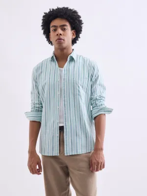 Green Striped Cotton Shirt
