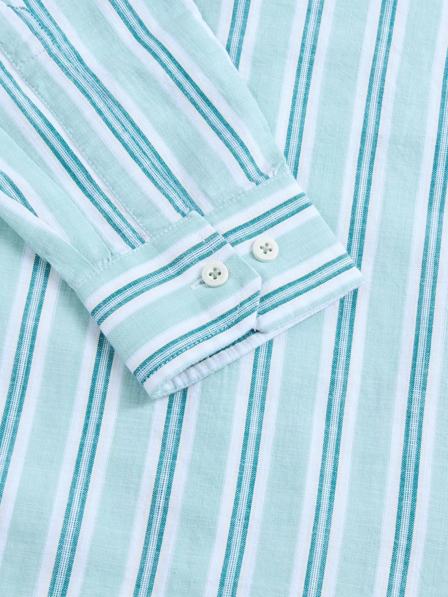 Green Striped Cotton Shirt