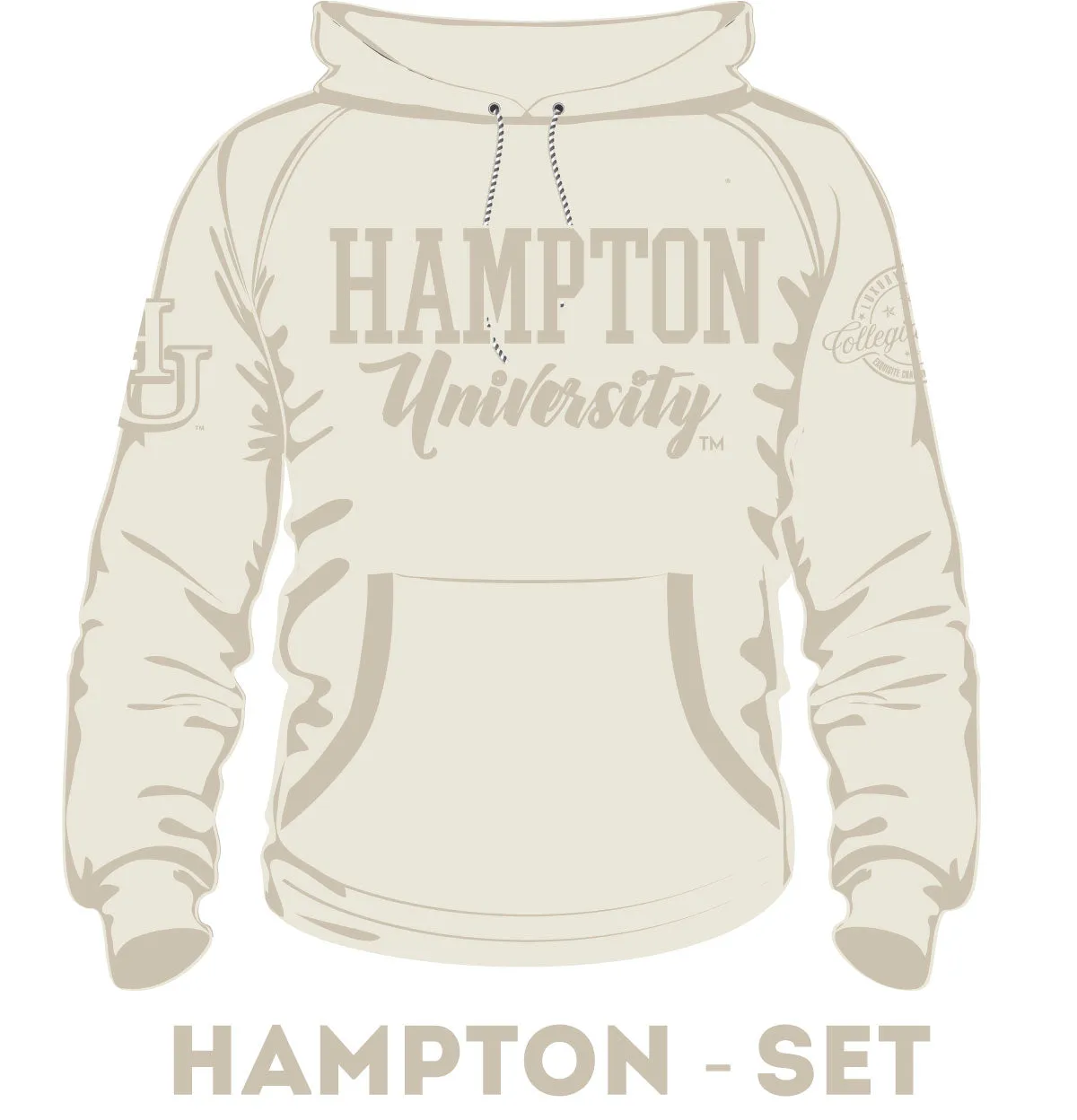 Hampton U | CREAM (Chenille) |  Hoodie / Jogger / GOAT Shorts -aja
