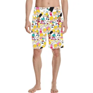 Hey Arnold! White Pattern Men's All Over Print Casual Shorts