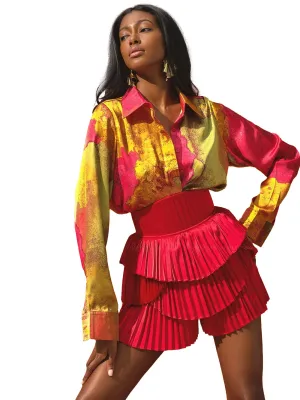 Hibi Pleated High Rise Shorts ::RET