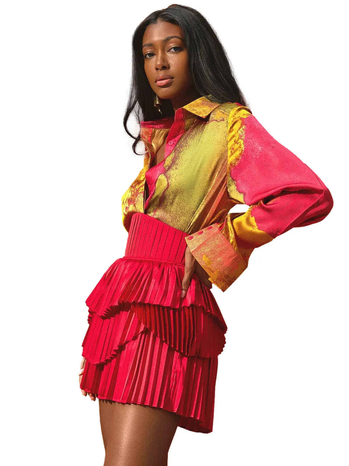 Hibi Pleated High Rise Shorts ::RET