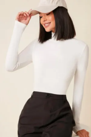 High Neck Solid Fitted Tee