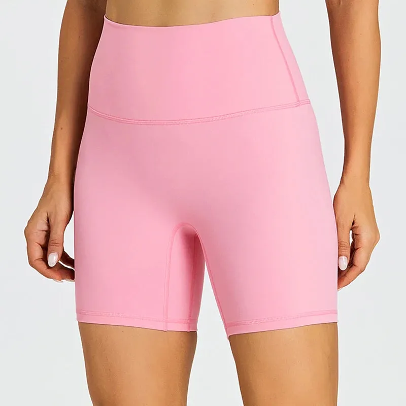 High Waist Gym Shorts for Women - Brushed Soft 6'' Tummy Control Workout Shorts