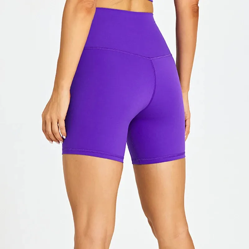 High Waist Gym Shorts for Women - Brushed Soft 6'' Tummy Control Workout Shorts