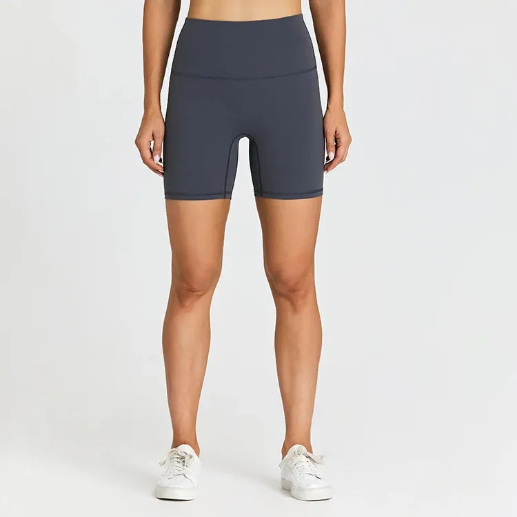 High Waist Gym Shorts for Women - Brushed Soft 6'' Tummy Control Workout Shorts