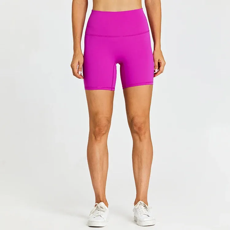 High Waist Gym Shorts for Women - Brushed Soft 6'' Tummy Control Workout Shorts
