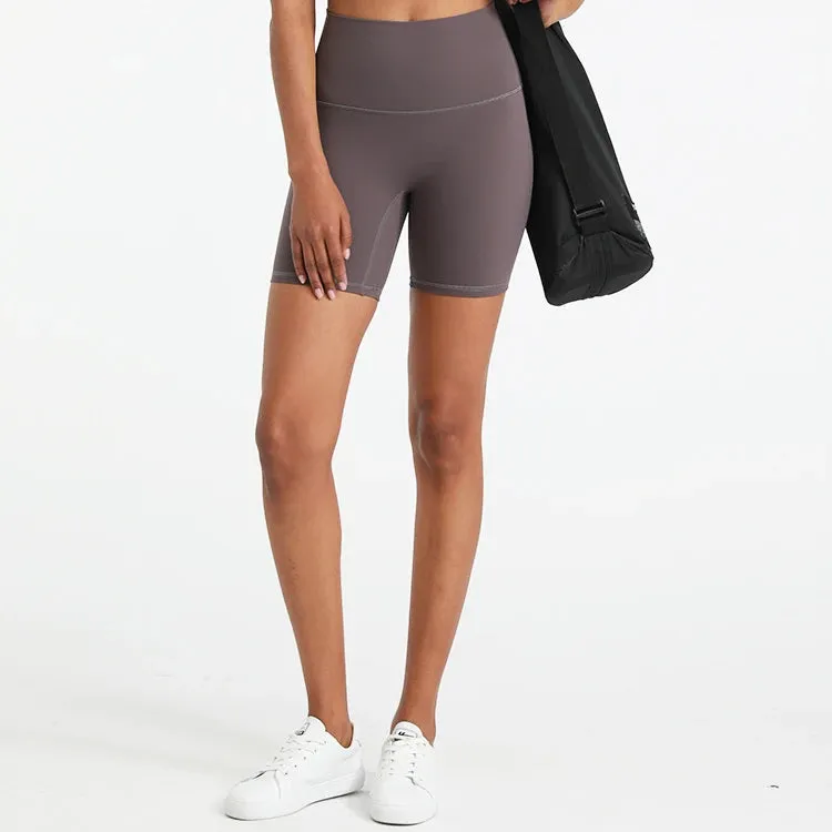 High Waist Gym Shorts for Women - Brushed Soft 6'' Tummy Control Workout Shorts