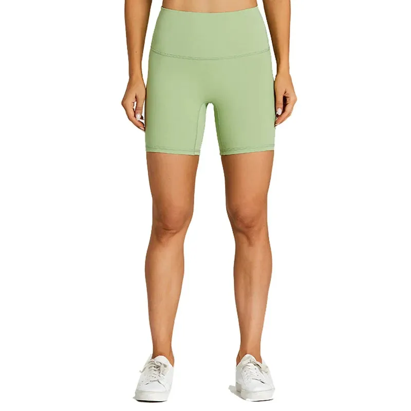 High Waist Gym Shorts for Women - Brushed Soft 6'' Tummy Control Workout Shorts