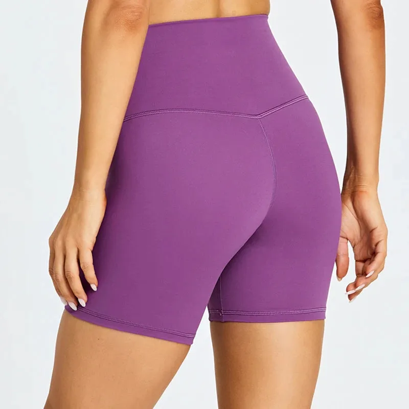 High Waist Gym Shorts for Women - Brushed Soft 6'' Tummy Control Workout Shorts