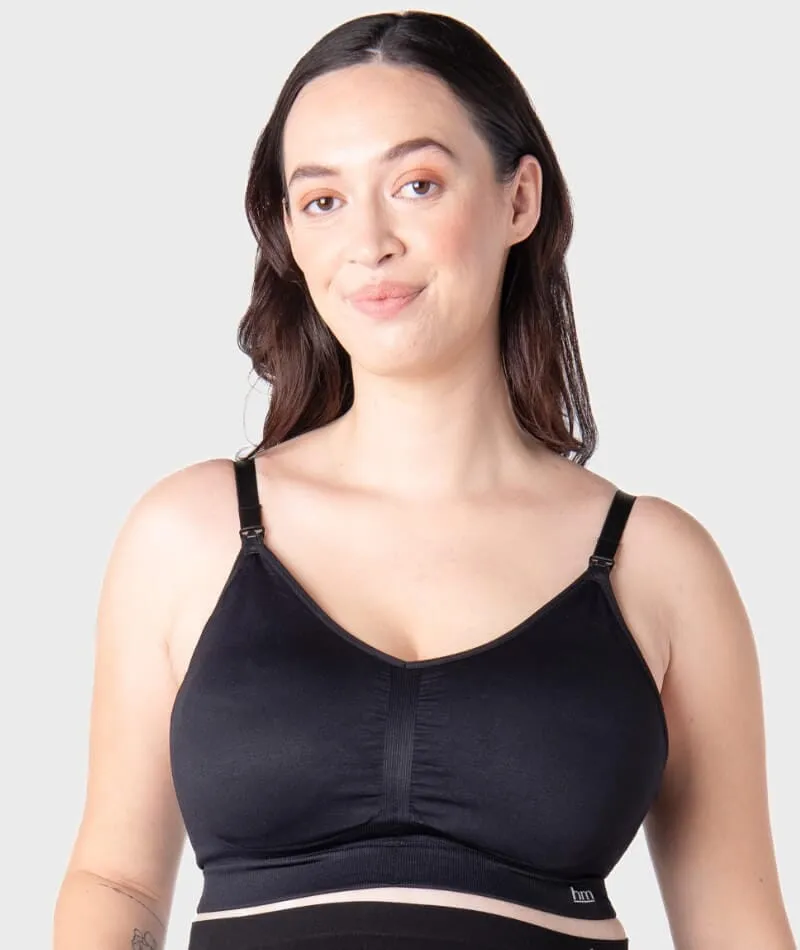 Hotmilk My Necessity Seamless F-G Cup Maternity & Nursing Wire-Free Bra - Black