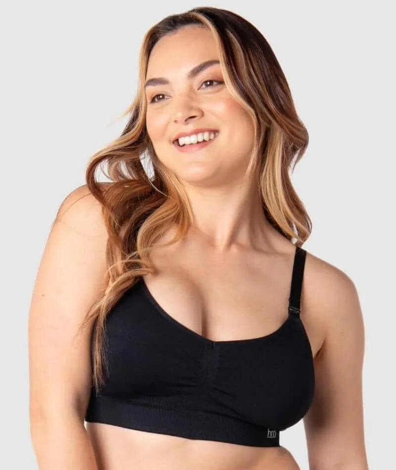 Hotmilk My Necessity Seamless Regular Fit Maternity & Nursing Wire-Free Bra - Black
