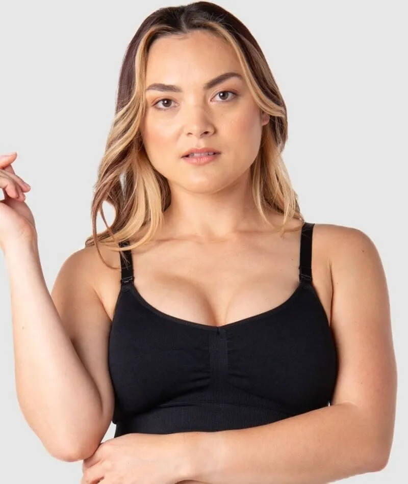 Hotmilk My Necessity Seamless Regular Fit Maternity & Nursing Wire-Free Bra - Black