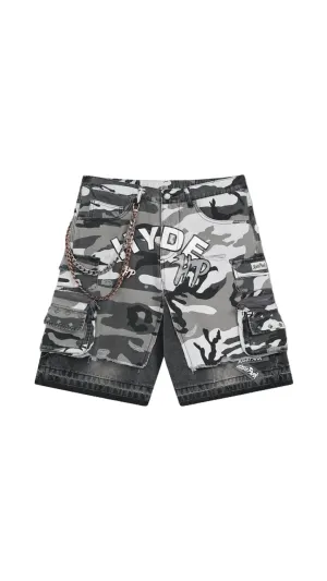 HP Black Camo x Denim Cargo Short