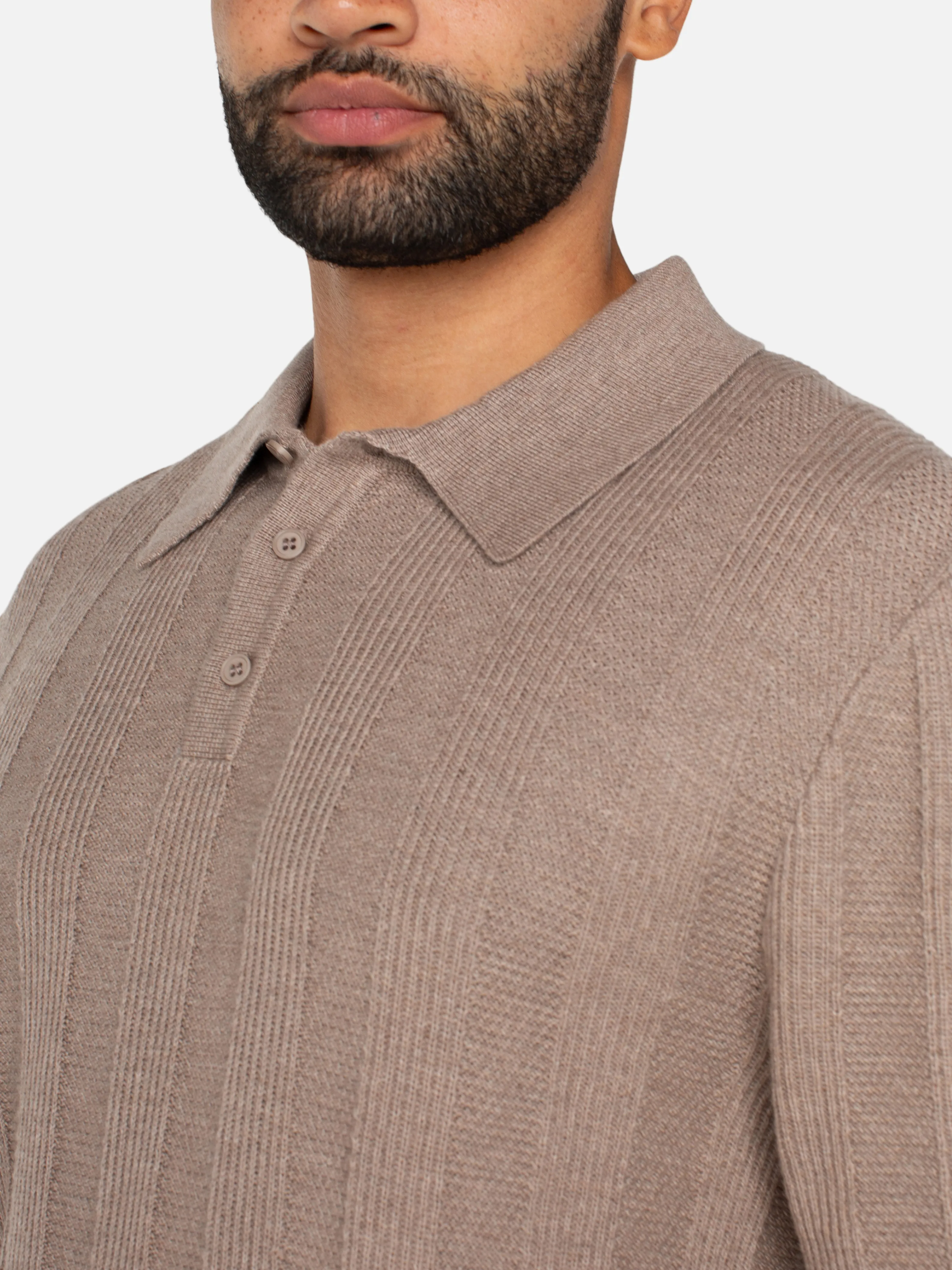 Hudson Knit Sweater Polo - Taupe