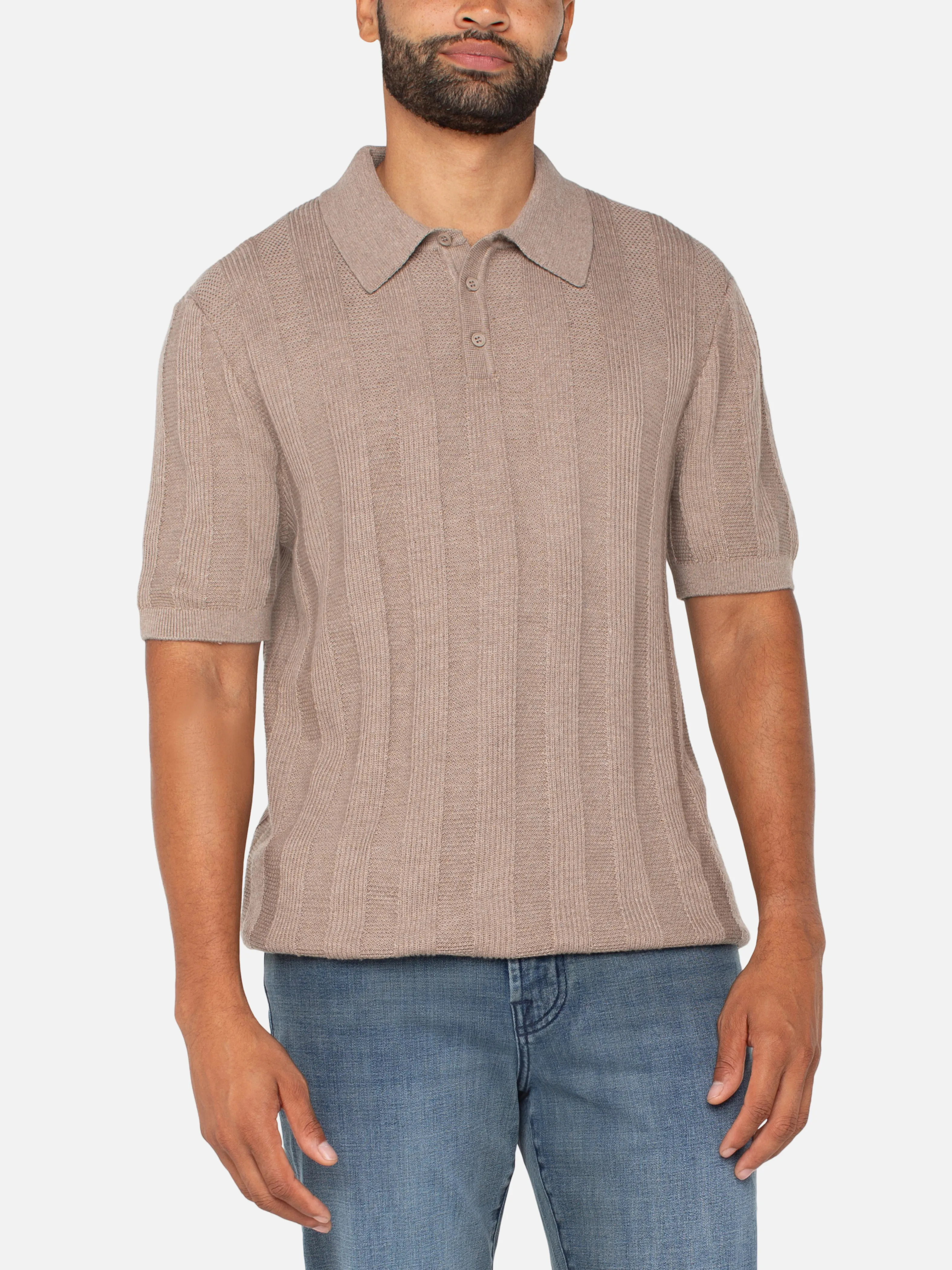 Hudson Knit Sweater Polo - Taupe