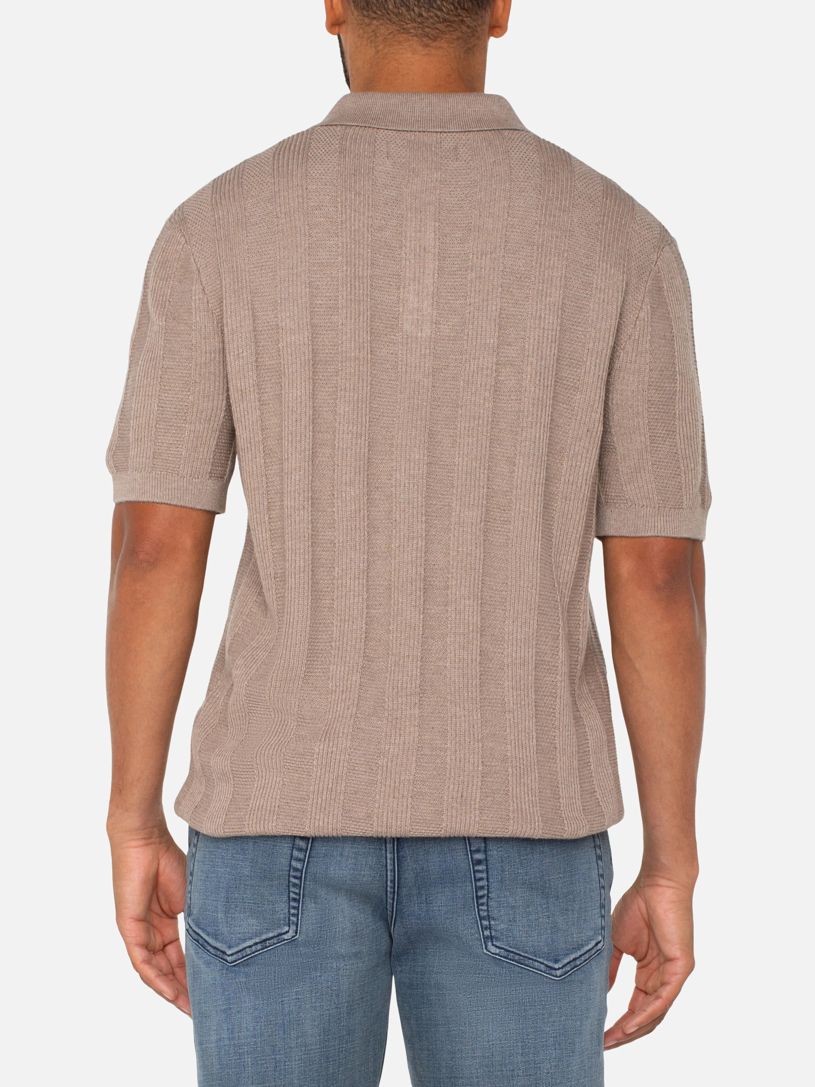 Hudson Knit Sweater Polo - Taupe
