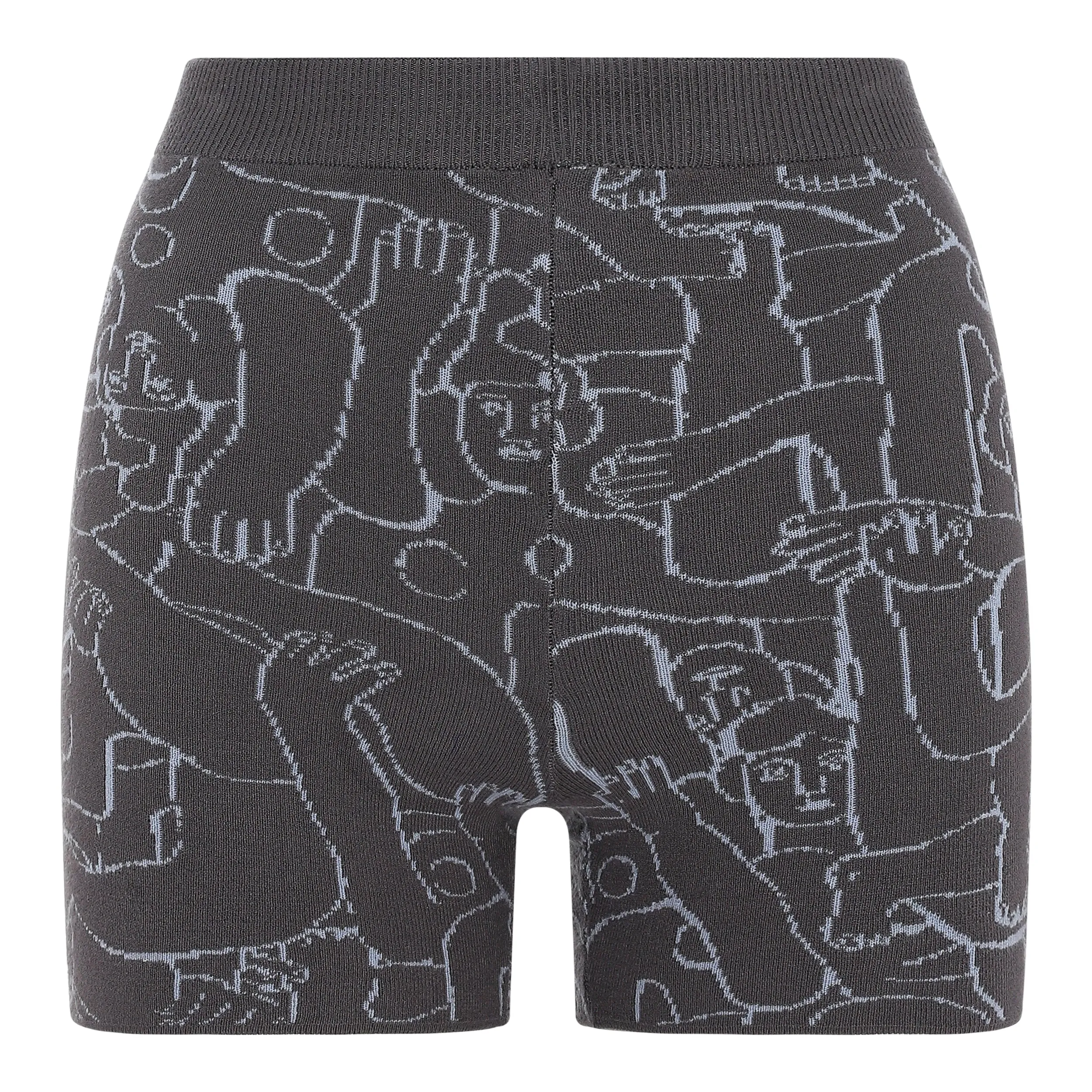 Human Mess Knitted Shorts (Grey/Sky Blue)