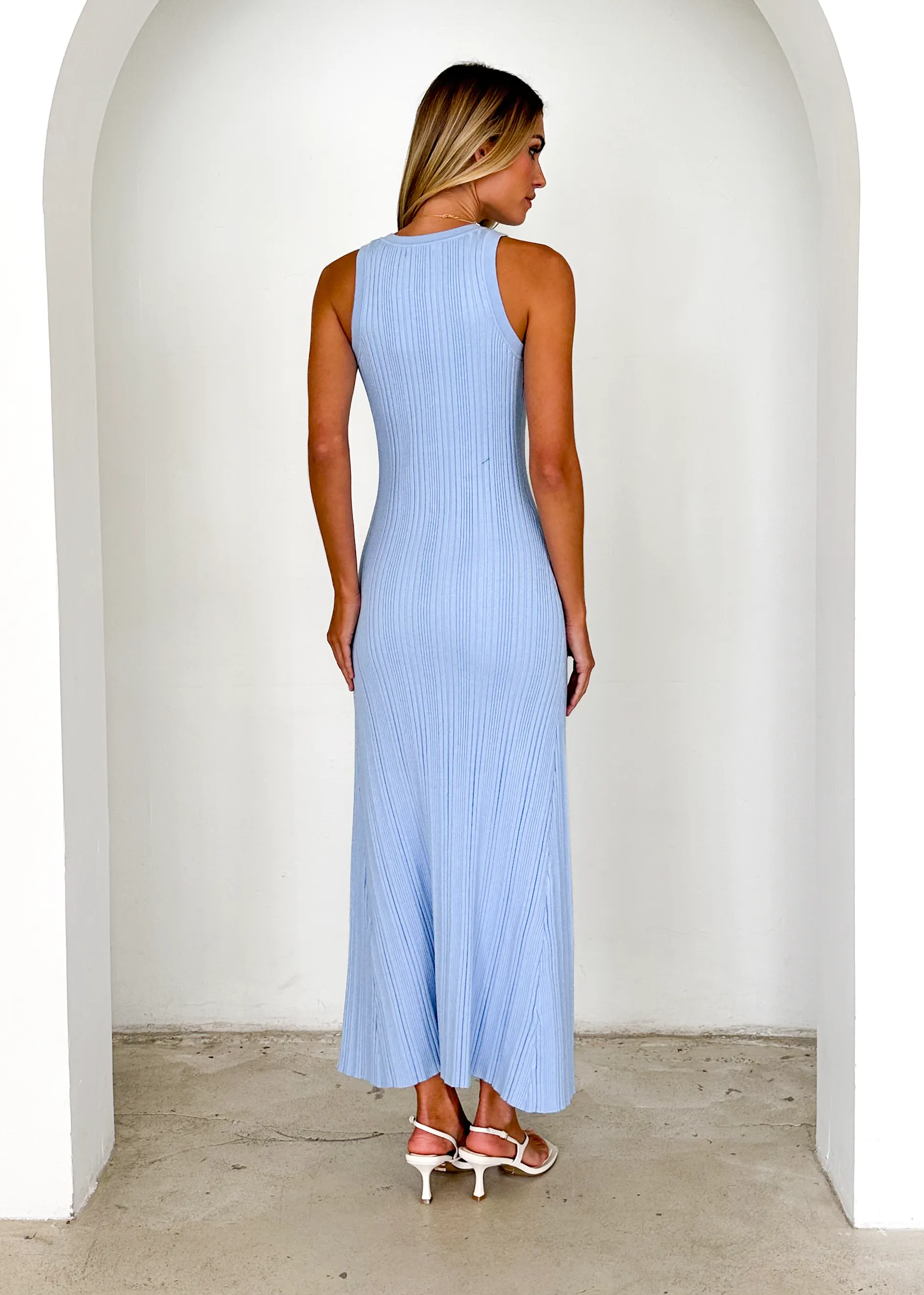 Imperial Knit Midi Dress  - Blue