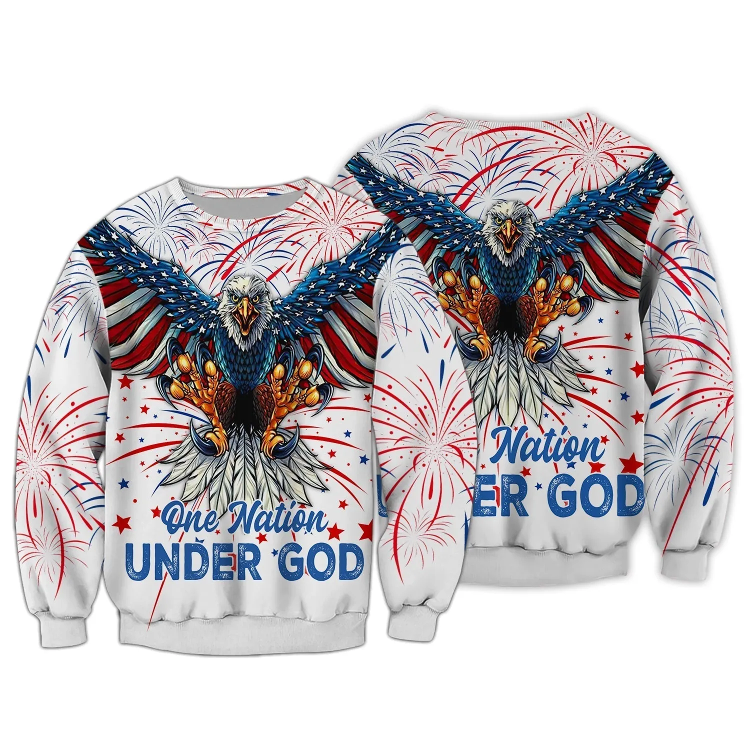 Independence Day Is Coming Ealge One Nation Under God  3D Tshirt Full Print