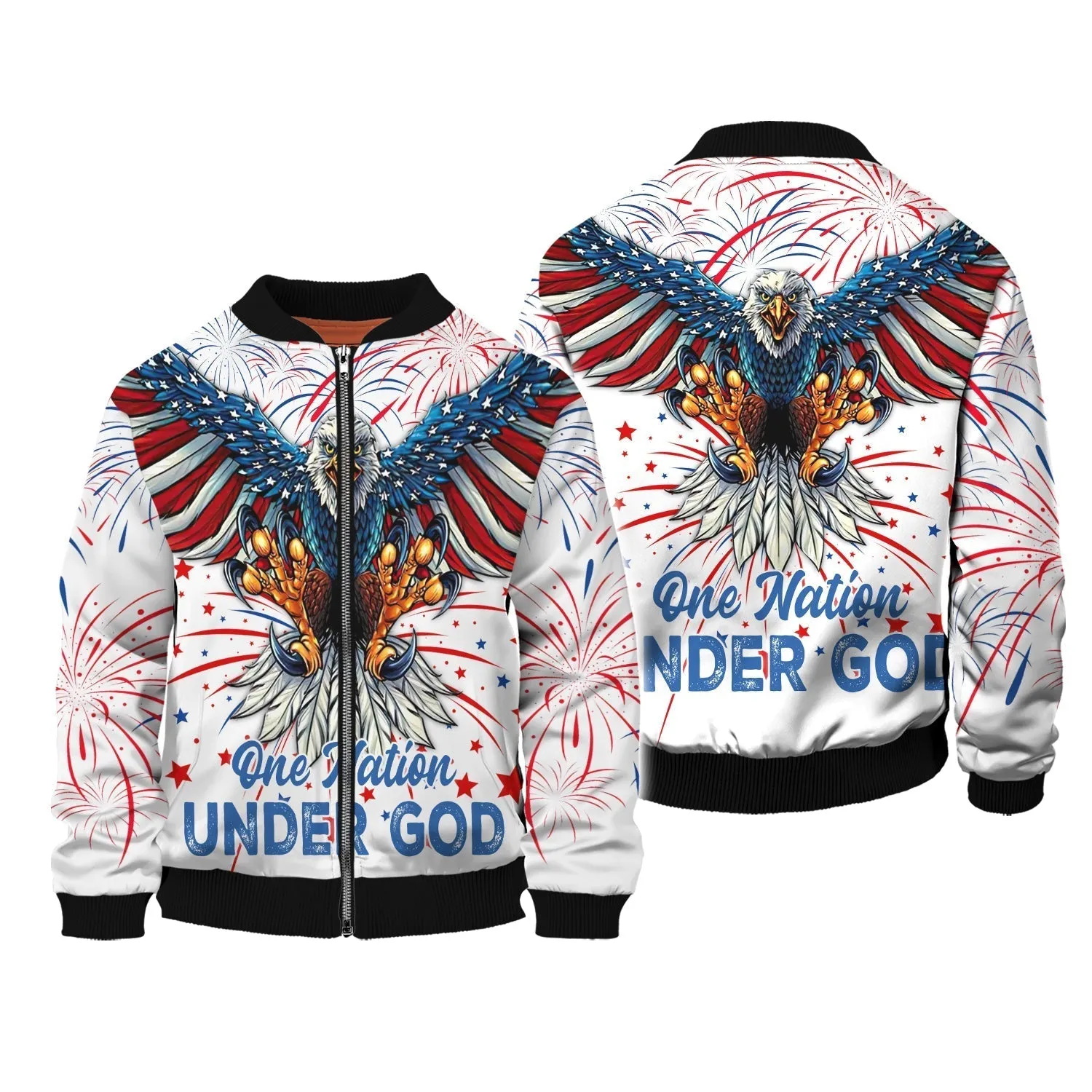 Independence Day Is Coming Ealge One Nation Under God  3D Tshirt Full Print