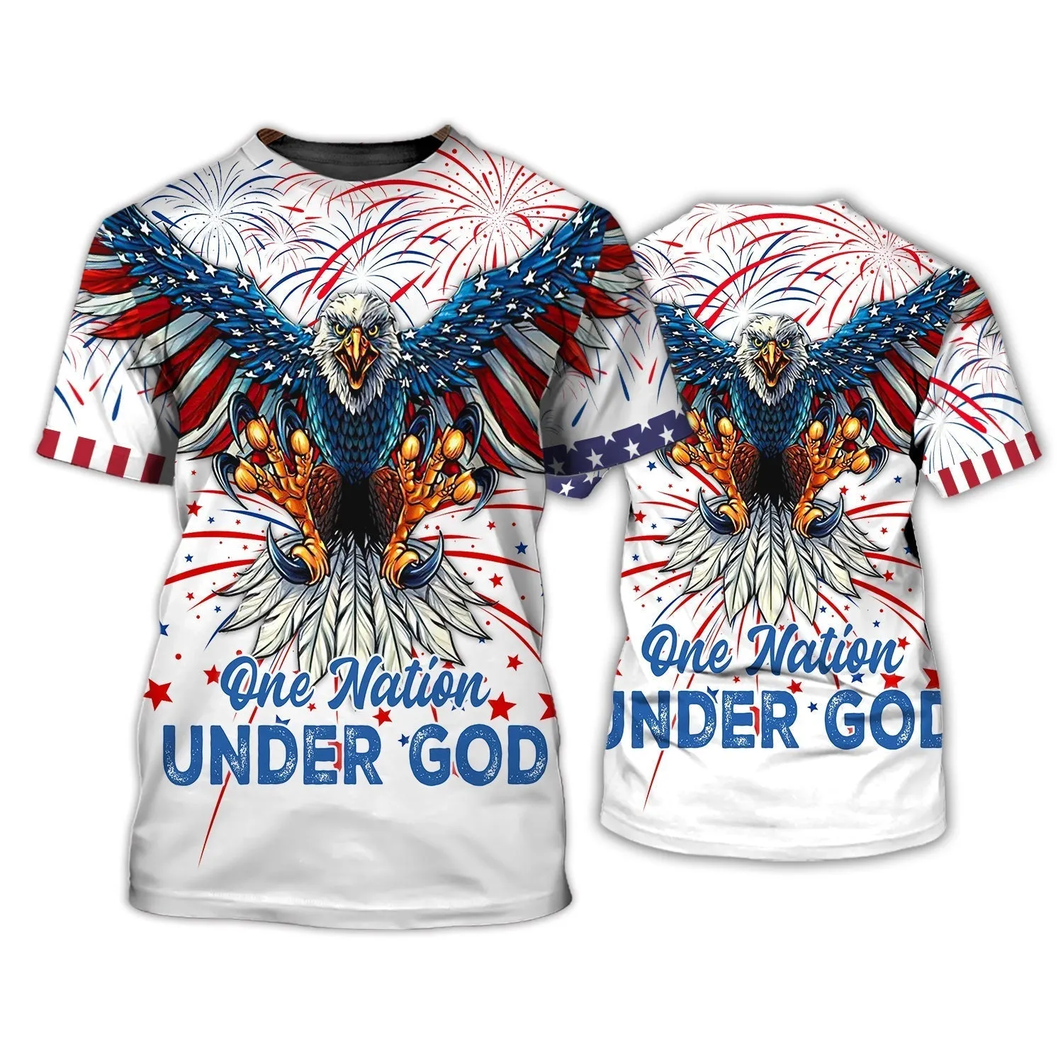 Independence Day Is Coming Ealge One Nation Under God  3D Tshirt Full Print