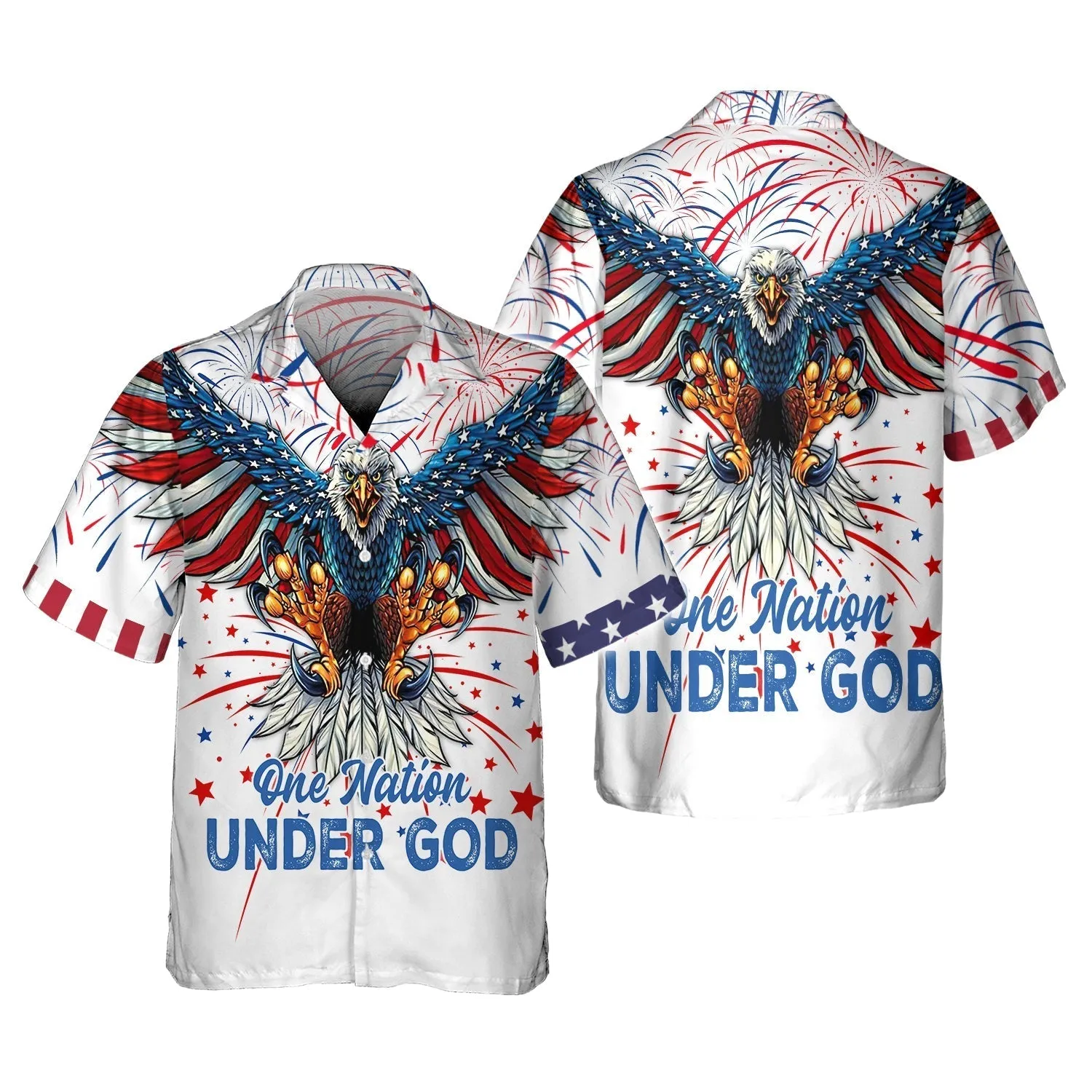 Independence Day Is Coming Ealge One Nation Under God  3D Tshirt Full Print