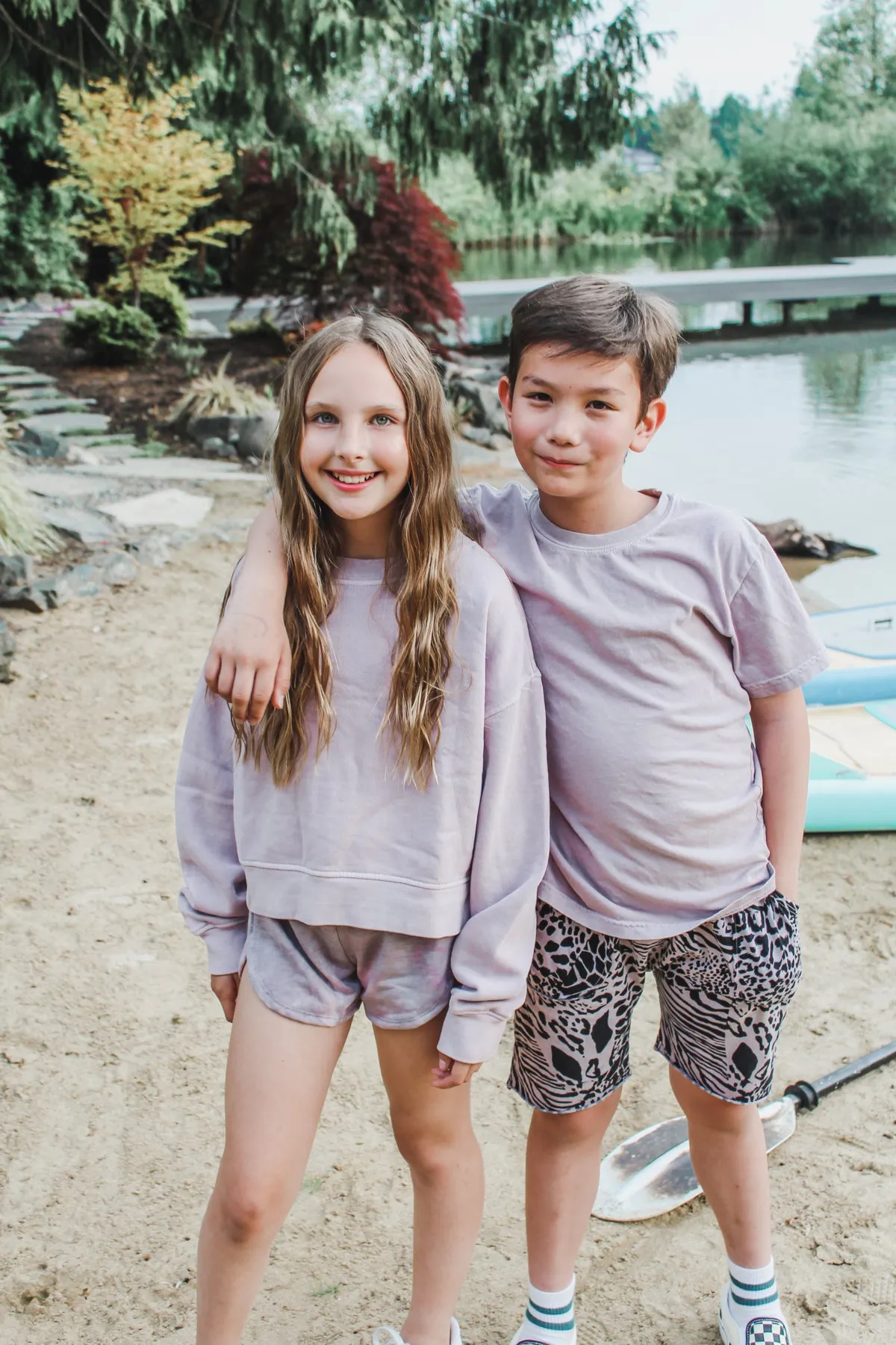 Izzy-Safari Print Shorts | Cobblestone