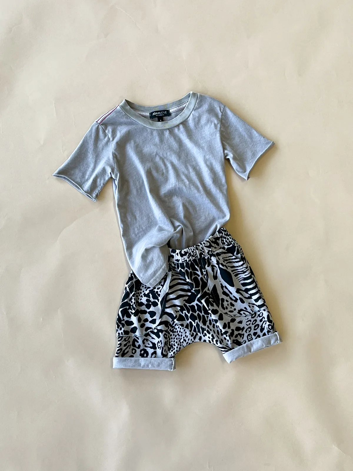 Izzy-Safari Print Shorts | Cobblestone