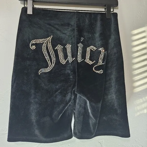 JUICY COUTURE x DOLLS KILL Black Bling Biker Shorts Small​