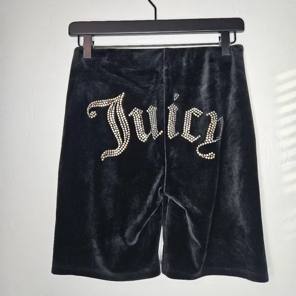JUICY COUTURE x DOLLS KILL Black Bling Biker Shorts Small​