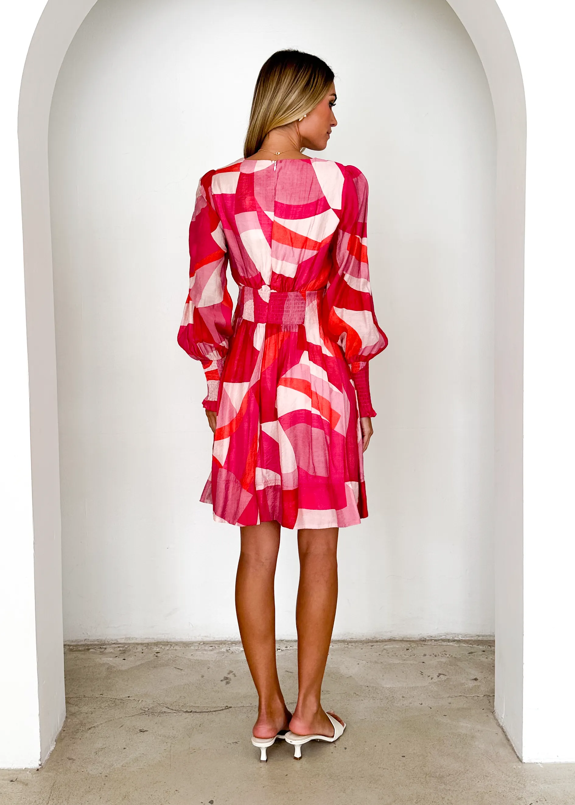 Kenzie Dress - Pink Geo