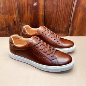 Kingsley Emb Stacked Logo Sneaker - Tan