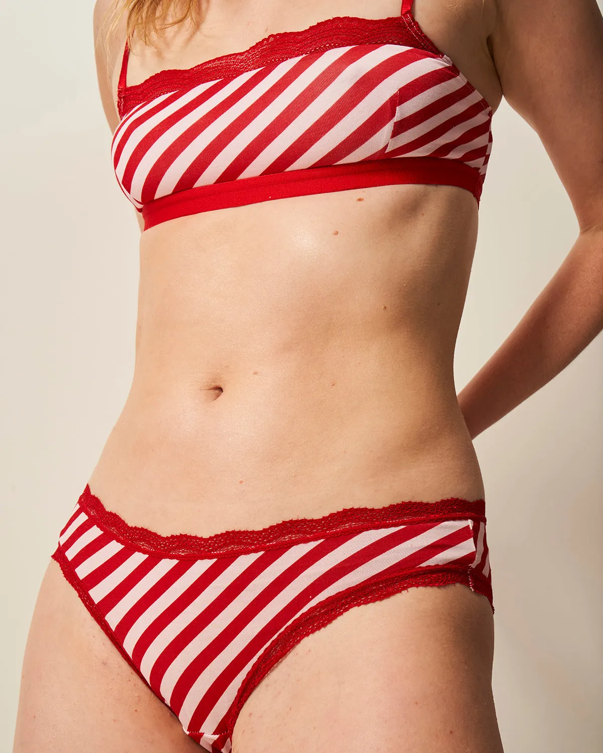 Lace Square Bra - Candy Cane Stripe