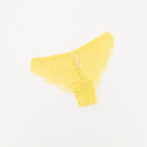 Ladies Lace Brazilian Panty - Light Yellow