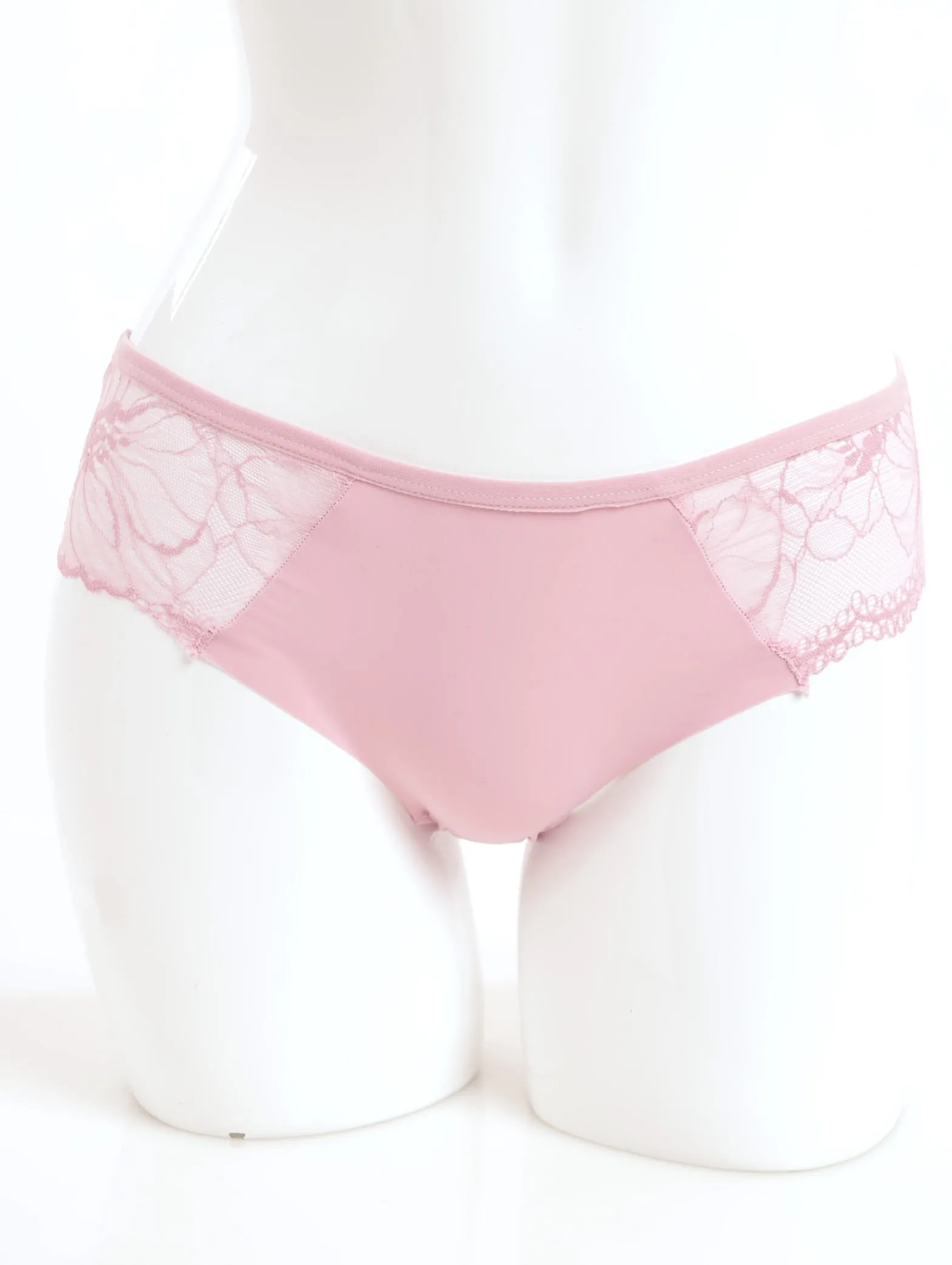 Ladies Microfibre Lace Bikini Panty - Light Pink