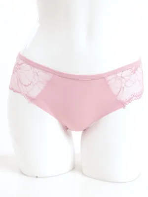 Ladies Microfibre Lace Bikini Panty - Light Pink