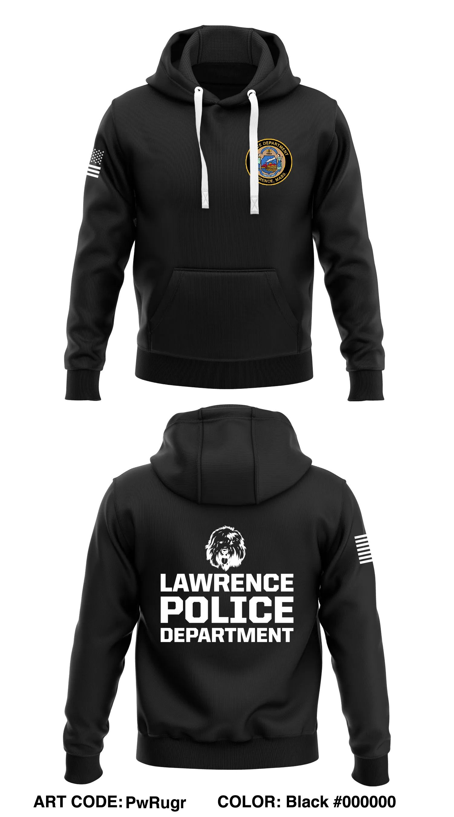 Lawrence Police Dept.  Store 1  Core Men's Hooded Performance Sweatshirt - PwRugr