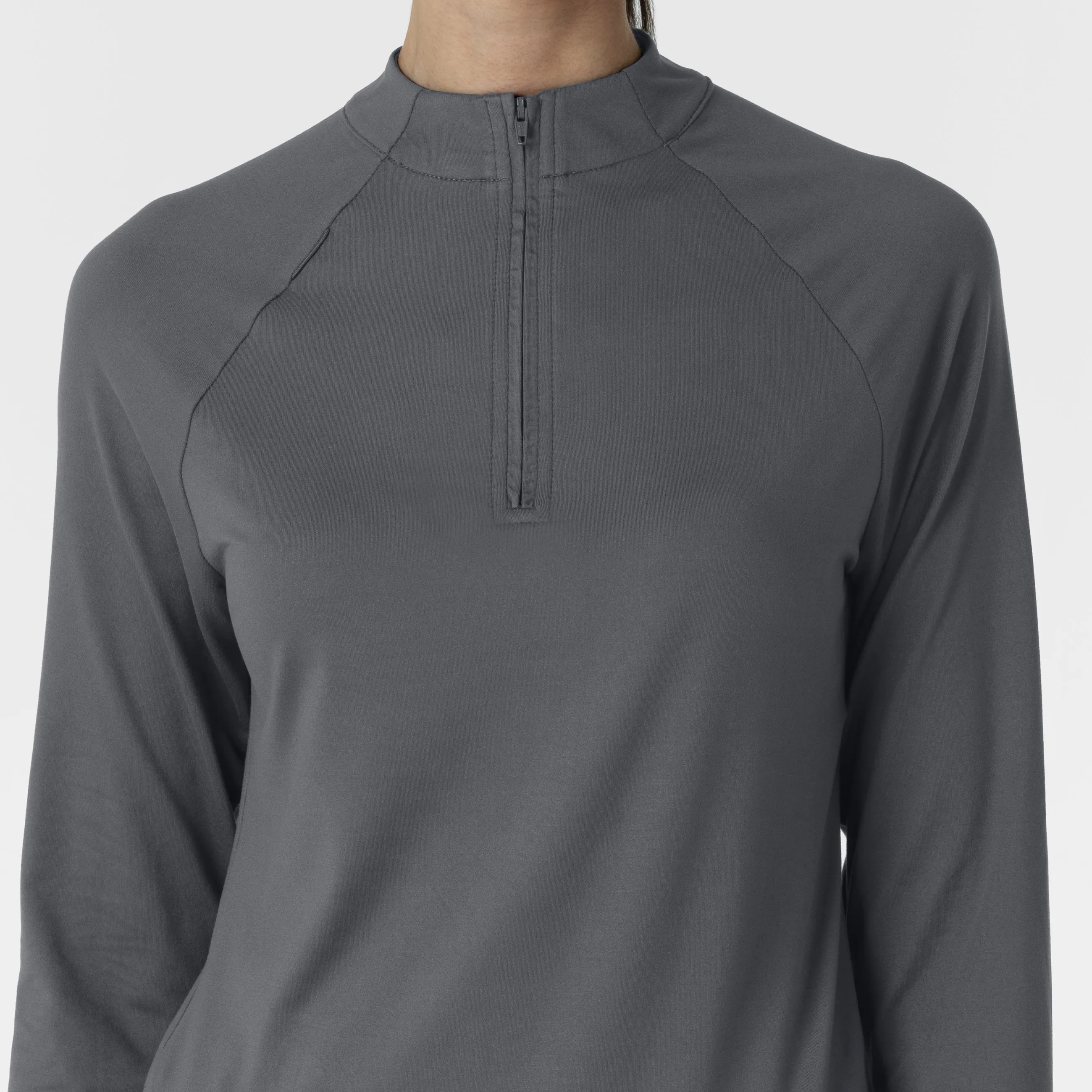 Layers 2239 Watch Window Quarter Zip Scrub Top Pewter