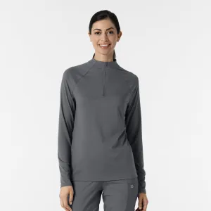 Layers 2239 Watch Window Quarter Zip Scrub Top Pewter