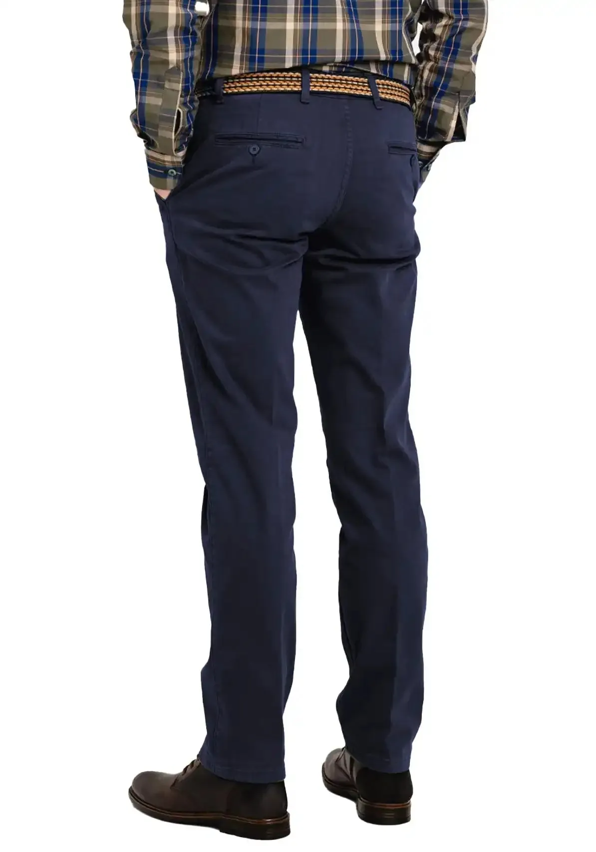 LCDN By Nalo Men's Stretch Fit Chino Trousers With Belt Yansi/Bruno Navy