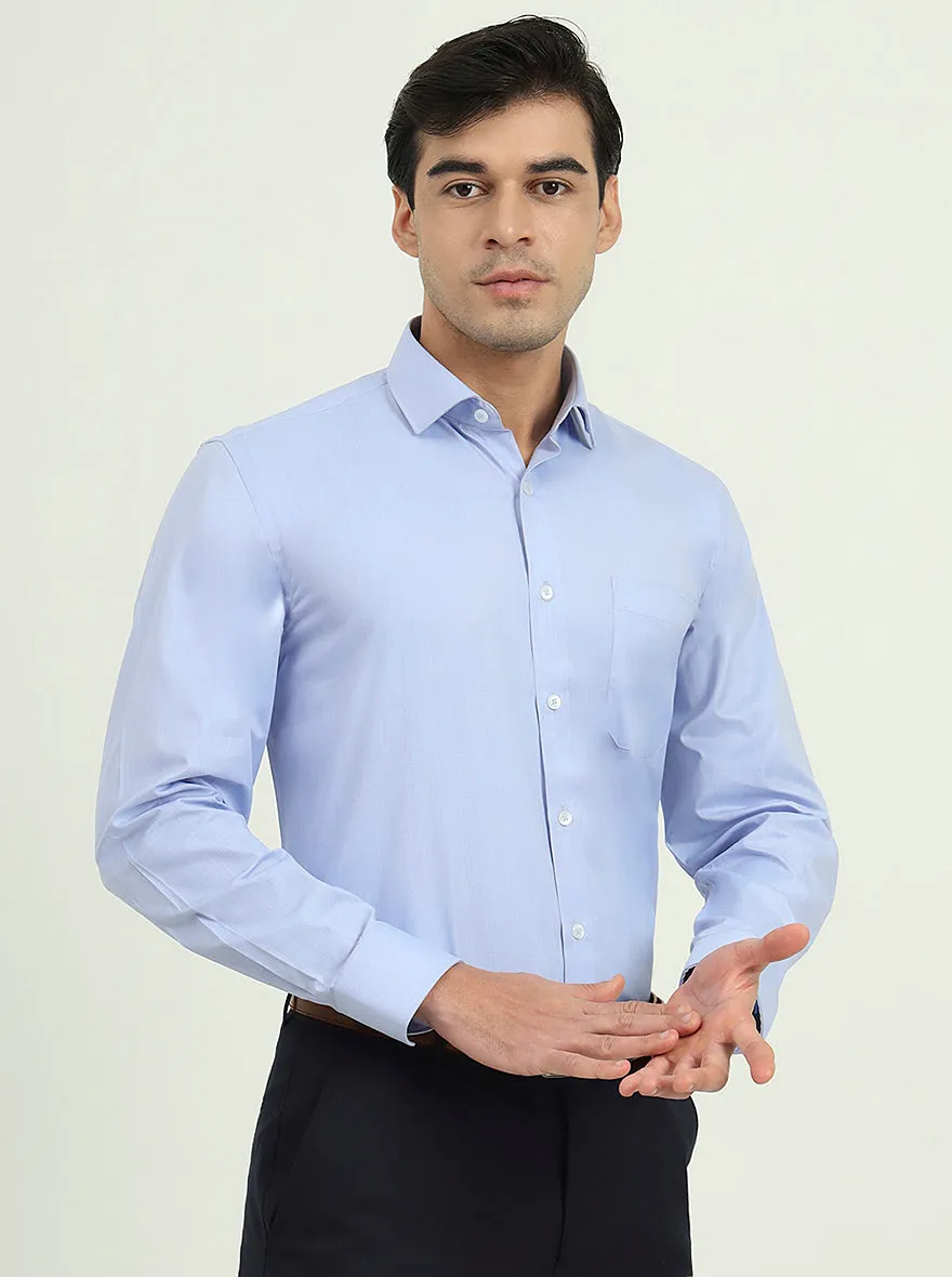 Light Blue Solid Regular Fit Formal Shirt | Greenfire