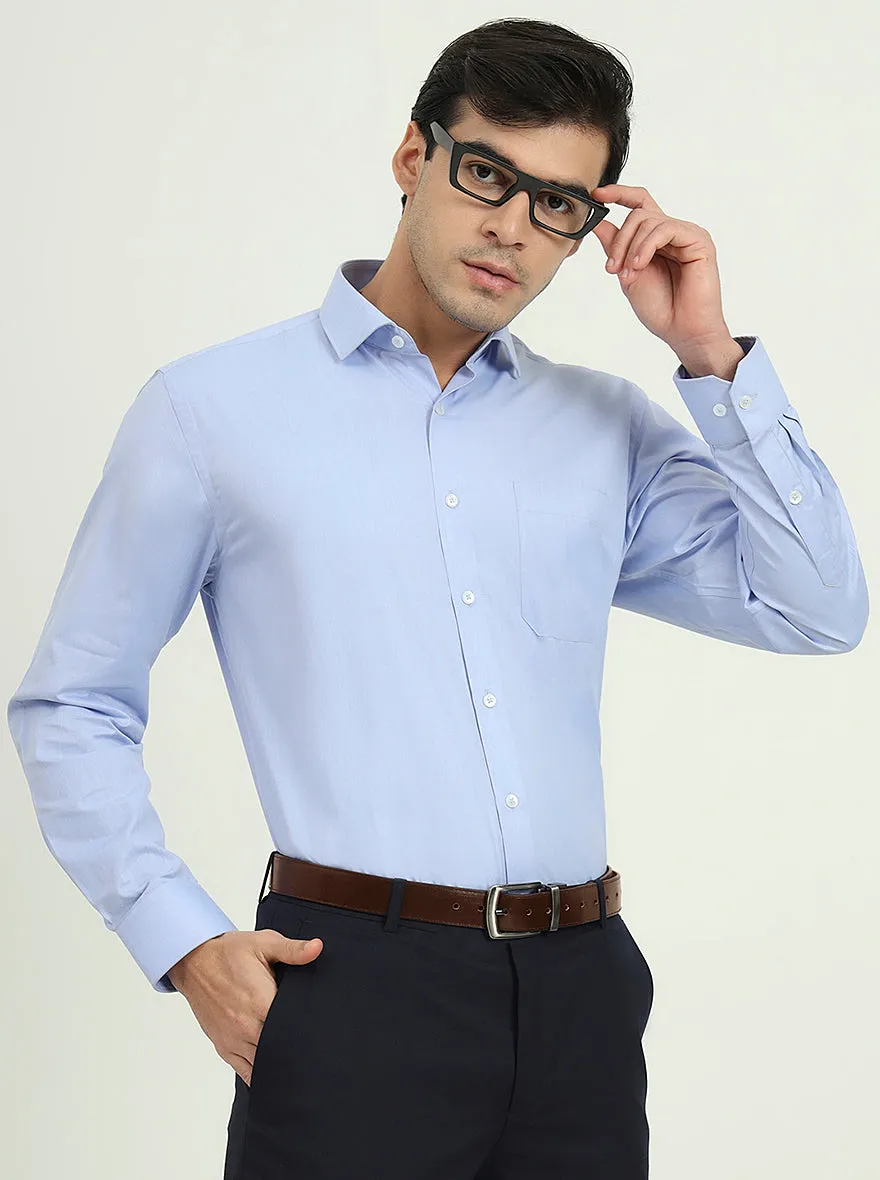 Light Blue Solid Regular Fit Formal Shirt | Greenfire