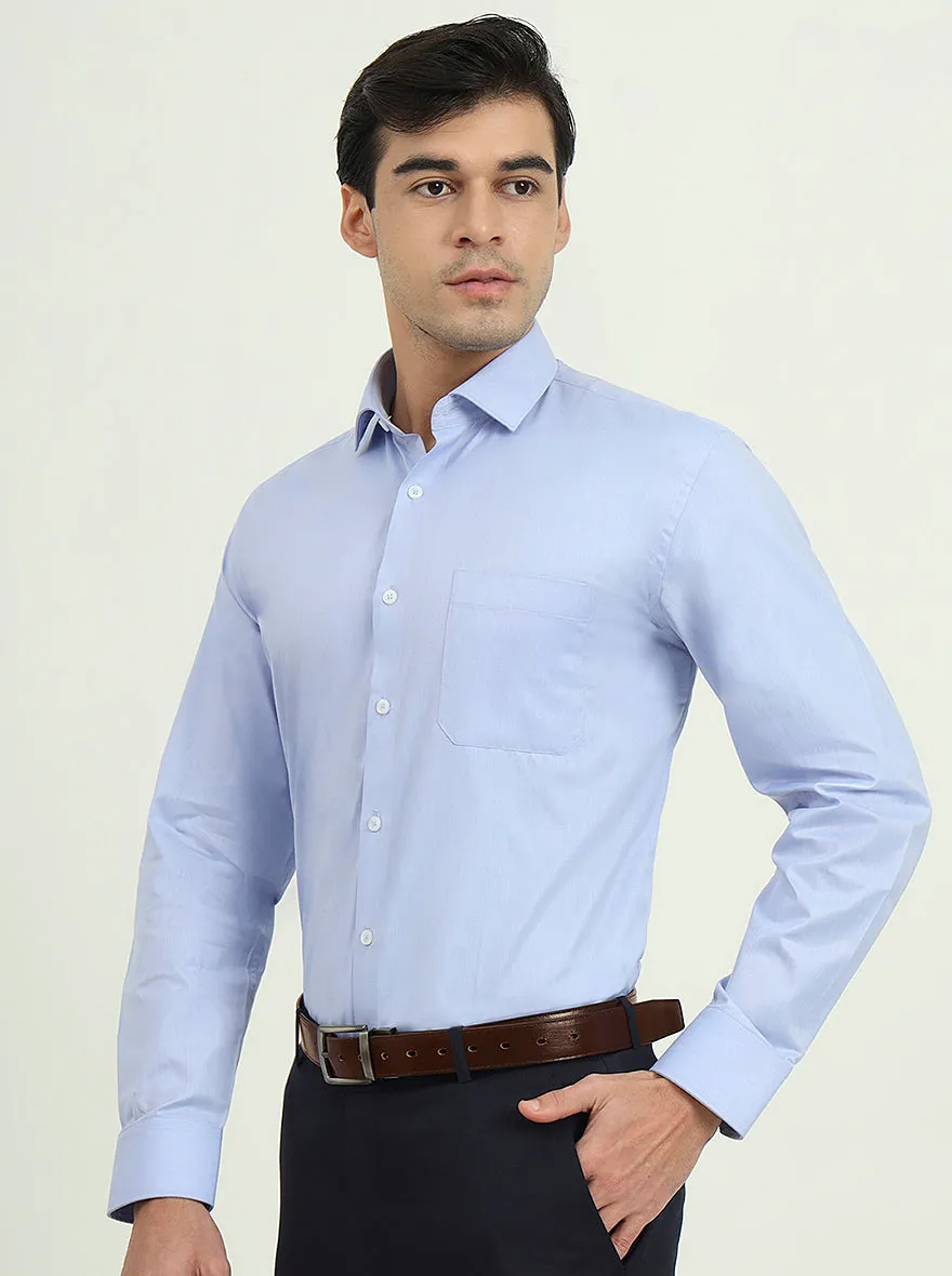 Light Blue Solid Regular Fit Formal Shirt | Greenfire