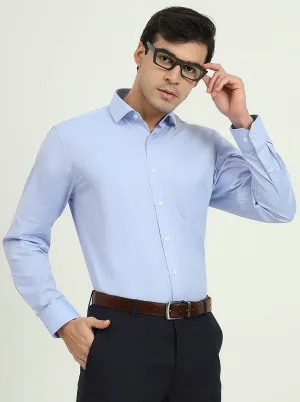 Light Blue Solid Regular Fit Formal Shirt | Greenfire