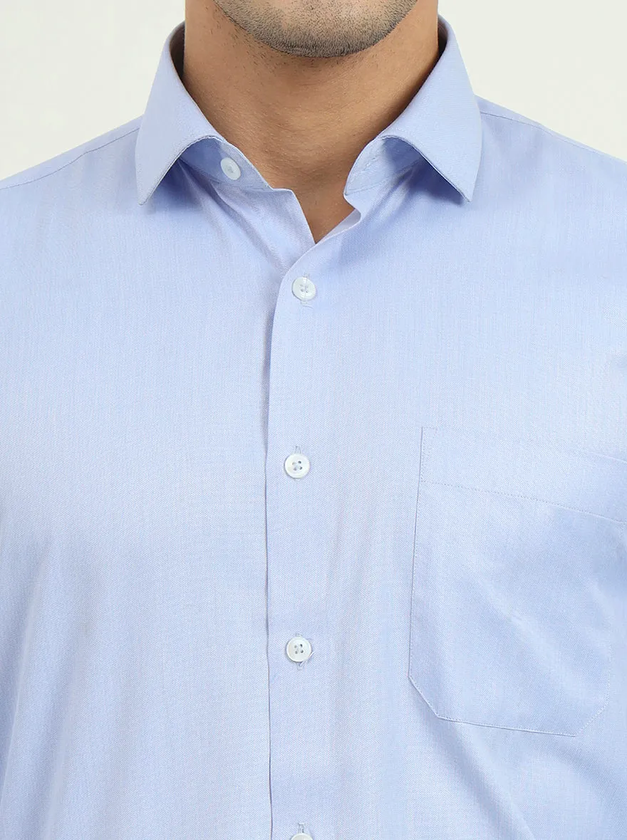 Light Blue Solid Regular Fit Formal Shirt | Greenfire