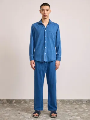 Light Denim Emilio Herringbone Shirt
